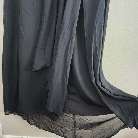 Lulus Splendid Aura Black Chiffon Pleated Strapless Maxi Dress - Picture 7 of 12